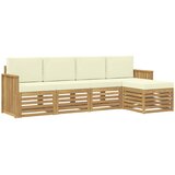  Set vanjskih sofa 5 pcs Bijela i krem 249 x 122,5 x 73 cm | shoptok.hr