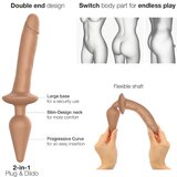 Strap-On-Me Swith Realistic S - silikonski dildo 2v1 (temno naraven) | Shoptok.si