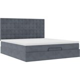  Otomanski posteljni okvir z vzmetnicami siv 180x200cm žamet | Shoptok.si