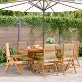 Maison Chic Nastavljivi vrtni stoli - Stol za vrt 6 kosov bež trden akacijev les JS128, (21877686) | Shoptok.si
