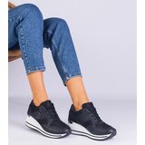 Gemre Eralda women's black sneakers adorned with a metallic insert Cene
