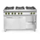 Hendi Gasni šporet 6 plamenika sa konvekcionom rernom GN 1/1, Kitchen Line, 230V/3000W, 28,5kW, 1200x722x(H)900mm | Eponuda.com