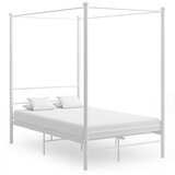 Maison Chic Posteljni okvir - Dvoposteljna postelja - Zakonska postelja z ogrodjem za baldahin bel kovinski 120x200 cm, (21695145) | Shoptok.si