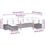  7-dijelni vrtni kauč set sa jastučićima Siva Poli ratan | shoptok.hr