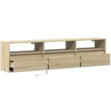 vidaXL Stenska TV omarica z LED lučkami sonoma hrast 180x31x45 cm | Shoptok.si