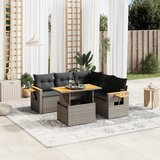vidaXL 6-dijelni set vrtnih sofa od poliratana s jastucima sivi | shoptok.hr