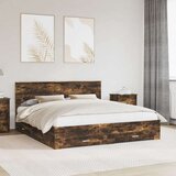  Konstrukcija postelje z vzglavjem Dimljeni oreh 200 x 200 cm, (5000103839) | Shoptok.si