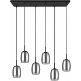 Trio Select Črna/srebrna viseča svetilka s steklenim senčnikom Barret –