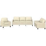  3-dijelni set sofa s jastucima krem od umjetne kože | Eponuda.ba