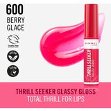Rimmel London Thrill Seeker Glassy Gloss sijaj za ustnice za večji volumen odtenek 600 Berry Glace 10 ml | Shoptok.si