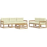  Set vanjskih sofa s jastukom 6 pcs Bijela i krem | shoptok.hr