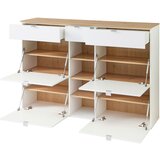 XORA omara za čevlje bela, hrast artisan | Shoptok.si