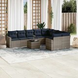  10-dijelni set vrtnih sofa od poliratana s jastucima sivi | shoptok.hr