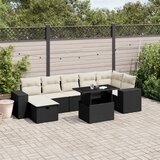  8-dijelni set vrtnih sofa od poliratana s jastucima crni | shoptok.hr