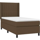  Krevet s oprugama i madracem tamnosmeđi 90 x 190 cm od tkanine | shoptok.hr