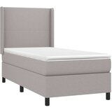  Box spring postelja z vzmetnico svetlo siva 90x200 cm blago, (20790064) | Shoptok.si