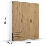 Rauch Möbel OMARA S KLASIČNIMI VRATI, bela, hrast artisan | Shoptok.si