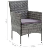  Vrtna jedilna garnitura 7-delna z blazinami poli ratan siva, (20673680) | Shoptok.si