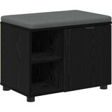  Klupa za hodnik s jastukom s policom Crni Hrast 60 x 38 x 46 cm | shoptok.hr