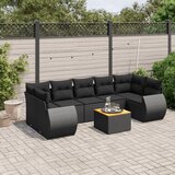 Maison Chic Seti vrtnega pohištva - Vrtna garnitura - Vrtni pohištvo set 8-delna z blazinami črn poli ratan, (21800068) | Shoptok.si