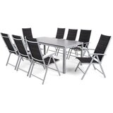 Ibiza set namještaja 185 cm srebrna / crna 8+1 | shoptok.hr