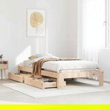 vidaXL Posteljni okvir brez vzmetnice 90x200 cm trdna borovina | Shoptok.si