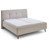 Meise Möbel Bež tapecirani bračni krevet s prostorom za odlaganje s podnicom 180x200 cm Madea – Cijene