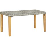 The Living Store Vrtna klop 120 cm siv poli ratan in trden akacijev les - Vrtna Klop, (21481693) | Shoptok.si