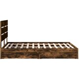  Postelja s shranjevanjem z vzglavjem Dimljeni oreh 160 x 200 cm, (5000105858) | Shoptok.si