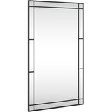  Zidno ogledalo crno 60 x 100 cm pravokutno željezno | shoptok.hr
