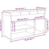  Klupa za cipele boja hrasta 82 x 32 x 45 5 cm konstruirano drvo | shoptok.hr