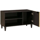 vidaXL TV ormar Crna i zlatna 80 x 33 x 46 cm masivno drvo manga | shoptok.hr
