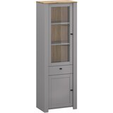 AKORD Latour A Vitrina 1D s predalom siva/svetli delano hrast, (21978426) | Shoptok.si