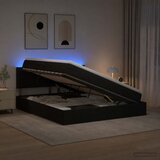  LED krevet za pohranu s madracem Crna 160 x 200 cm Tkanina | shoptok.hr