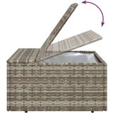 vidaXL Vrtni stolček za noge z blazino siv 55x55x30 cm poli ratan | Shoptok.si