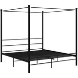  Okvir za krevet s nadstrešnicom crni metalni 200 x 200 cm | Eponuda.com