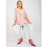 Fashion Hunters Dusty pink long plus size blouse with pockets