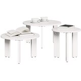  Kava Stol 3 pcs Bijelo Masivna borovina | shoptok.hr