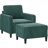  Fotelja s tabureom tamnozelena 60 cm baršunasta | shoptok.hr