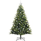 vidaXL Umjetno rasklopivo božićno drvce s 300 LED dioda Zelena 210 cm | shoptok.hr