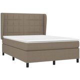  Krevet s oprugama i madracem smeđesivi 140 x 190 cm od tkanine | shoptok.hr