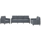  3-dijelni set sofa s jastucima tamnosivi baršunasti | shoptok.hr