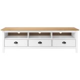 Maison Chic TV omarica - TV stojalo - Televizijska omarica Hill bela 158x40x47 cm trdna borovina, (21699721) Cene