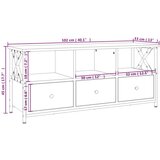 TV omarica rjavi hrast 102x33x45 cm inženirski les in železo, (20734591) | Shoptok.si