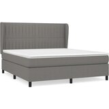 vidaXL Box spring postelja z vzmetnico temno siva 180x200 cm blago | Shoptok.si