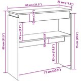  Konzolni stol boja hrasta 80 x 30 x 80 cm od konstruiranog drva | Shoptok.si