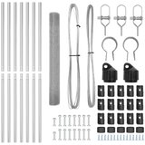 vidaXL varjen žični set z 7 stebri 1.2x10 m galvanizirano jeklo | Shoptok.si