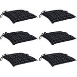  Jastuci za stolice 6 kom crni karirani 50x50x7 cm od tkanine | shoptok.hr