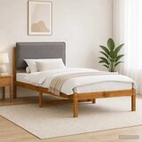  Krevetni okvir s tapiciranim uzglavljem Prirodna i svjetlosiva - Prirodna i svjetlosiva 80 x 200 cm | shoptok.hr