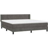 Box spring postelja z vzmetnico temno siva 160x200 cm žamet, (20902239) | Shoptok.si